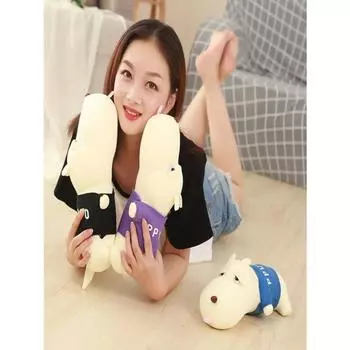 Мужская и женская плюшевая собака из бамбукового угля с большой головой, украшение для автомобиля, тряпичная кукла, автомобильная кукла, собака для вечеринки, подходит для праздничных подарков