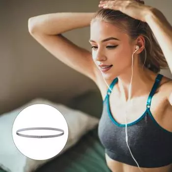 Мужская и женская повязка на голову для йоги ярких цветов, дышащая эластичная резинка для волос, эластичная повязка для бега, регулируемая длина, спортивная повязка на голову для бега серый