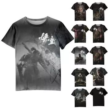 Мужская и женская повседневная свободная футболка с принтом, пуловер с v-образным вырезом и короткими рукавами