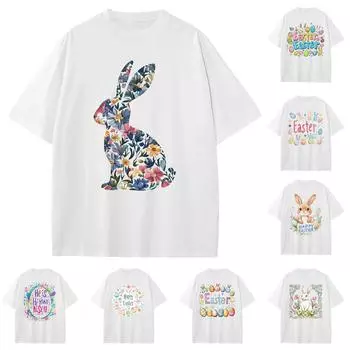 Мужская и женская повседневная свободная футболка с принтом, круглый вырез, пуловер, топ с короткими рукавами L синий