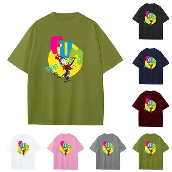 Мужская и женская повседневная свободная футболка с принтом, круглый вырез, пуловер, топ с короткими рукавами XXXXXL зелёный