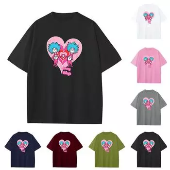 Мужская и женская повседневная свободная футболка с принтом, круглый вырез, пуловер, топ с короткими рукавами XL винный