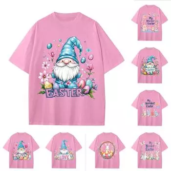 Мужская и женская повседневная свободная футболка с принтом, круглый вырез, пуловер, топ с короткими рукавами L синий