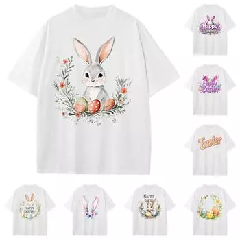 Мужская и женская повседневная свободная футболка с принтом, круглый вырез, пуловер, топ с короткими рукавами L синий