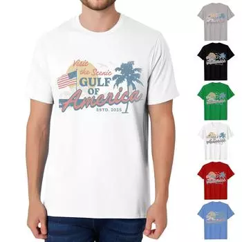 Мужская и женская повседневная свободная футболка с принтом в стиле винтажного залива, пуловер с круглым вырезом и коротким рукавом L чёрный