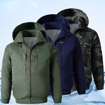 Мужская и женская профилактика теплового удара с длинными рукавами, рабочая куртка с длинными рукавами для сварки L армия зеленый