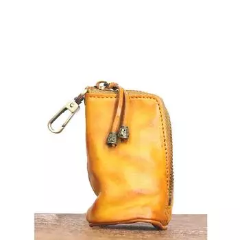 Мужская и женская ретро-сумка для ключей из искусственной кожи, однотонная сумка для ключей чёрный