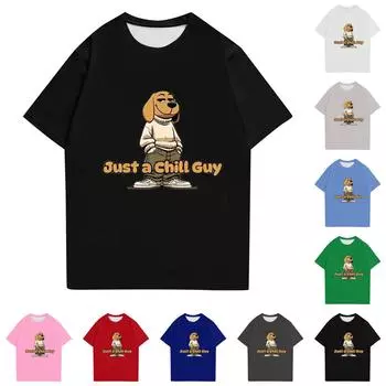 Мужская и женская рубашка с круглым вырезом и короткими рукавами L чёрный