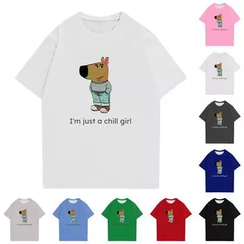 Мужская и женская рубашка с круглым вырезом и короткими рукавами L чёрный