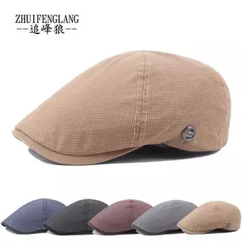 Мужская и женская сезонная кепка-берет из шести частей с прострочкой вперед, кепка с козырьком для защиты от солнца Adjustable красный