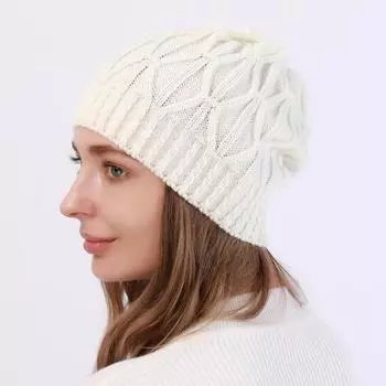 Мужская и женская шапка-бини, однотонная, с текстурой кручения, термошапка, осень-зима, однослойная, плотная, вязка, толстая шапка чёрный