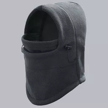 Мужская и женская шапка с капюшоном, утеплитель для шеи, шарфы для пешего туризма, маска для велоспорта, лыжная ветрозащитная флисовая маска с капюшоном CS, утолщенная защитная теплая серый
