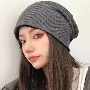 Мужская и женская шапка Вязаная шапка Кепка-бандаж Сложенные шапки plush style