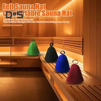 Мужская и женская шерстяная фетровая шапка для сауны износостойкая сверхлегкая однотонная моющаяся невыцветающая шапка для сауны синий