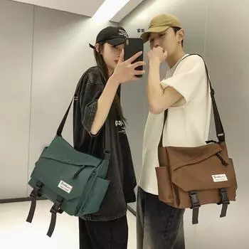 Мужская и женская школьная сумка через плечо, сумка через плечо зелёный