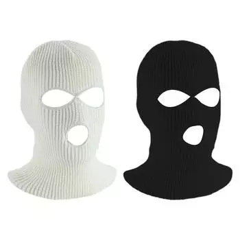 Мужская и женская шляпа-маска, забавная крышка на подголовник автомобиля с призраком, универсальная велосипедная ветрозащитная маска с тремя отверстиями, вязаная кепка на голову белый
