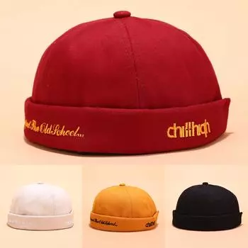 Мужская и женская шляпа, повседневная однотонная шляпа моряка-механика без полей Free