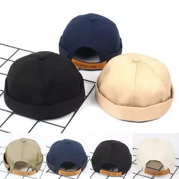 Мужская и женская шляпа, повседневная однотонная шляпа моряка-механика без полей Free бежевый