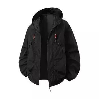 Мужская и женская солнцезащитная одежда, рабочая одежда, куртки, одежда для пар, быстросохнущие водонепроницаемые и дышащие топы L чёрный