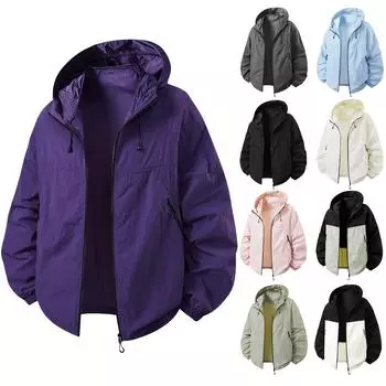 Мужская и женская солнцезащитная одежда, рабочая одежда, куртки, одежда для пар, быстросохнущие водонепроницаемые и дышащие топы L чёрный