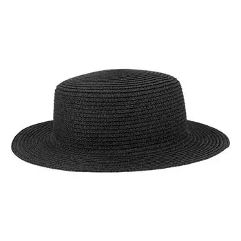 Мужская и женская соломенная шляпа для путешествий, пляжа, солнцезащитная шляпа, летняя широкополая соломенная шляпа с защитой от солнца UPF 50+, черная