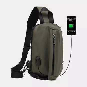 Мужская и женская сумка через плечо с USB-зарядкой, маленькая сумка-мессенджер для мальчиков и девочек, нагрудная сумка для бега и верховой езды, повседневная спортивная сумка, 9,7-дюймовая сумка для планшета и ноутбука серый