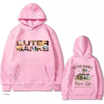 Мужская и женская толстовка Outer Banks с капюшоном Мужские пальто с капюшоном Графика Мужская толстовка с капюшоном Harajuku Женская свободная одежда S