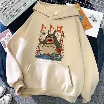 Мужская и женская толстовка с длинными рукавами Тоторо Studio Ghibli, милая толстовка с забавным рисунком аниме, женская толстовка с капюшоном «Унесенные призраками» S