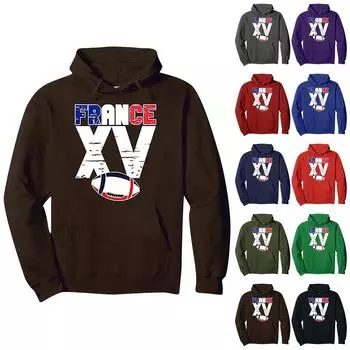 Мужская и женская толстовка с длинными рукавами для французского регби 2023 года M чёрный