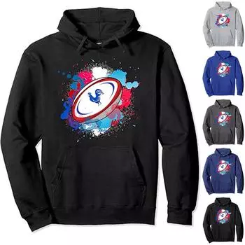 Мужская и женская толстовка с длинными рукавами для французского регби 2023 года XXXL чёрный