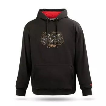 Мужская и женская толстовка с капюшоном унисекс с принтом «велосипед и листья»