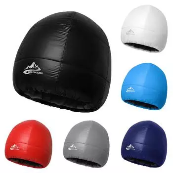 Мужская и женская уличная зимняя шапка из толстого флиса, теплая водонепроницаемая ветрозащитная шапка для езды на велосипеде, катания на коньках, лыжах One Size темно-синий