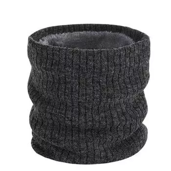 Мужская и женская утепленная флисовая подкладка для шеи, унисекс, однотонная вязаная шерстяная теплее для шеи, осень-зима One size