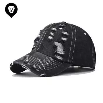 Мужская и женская утолщенная джинсовая рваная кепка рваная джинсовая бейсболка простая шляпа Adjustable