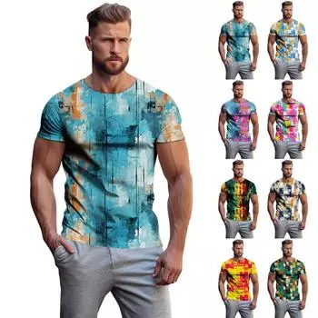 Мужская и женская весенне-летняя повседневная футболка с короткими рукавами и круглым вырезом, пуловер с 3D-печатью L