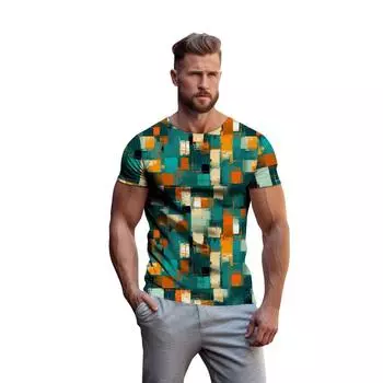 Мужская и женская весенне-летняя повседневная футболка с короткими рукавами и круглым вырезом, пуловер с 3D-печатью XS розовый