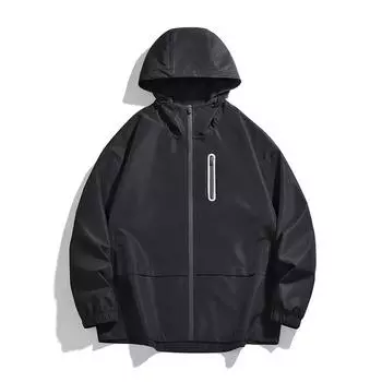 Мужская и женская весенне-осенняя повседневная куртка с капюшоном, легкое пальто, свободное ветрозащитное минималистичное пальто M фиолетовый