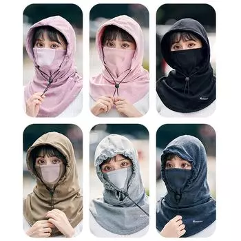 Мужская и женская ветрозащитная теплая шапка для осени и зимы, ветрозащитная шапка с интегрированным капюшоном Warmi T5T8 Gray-One size