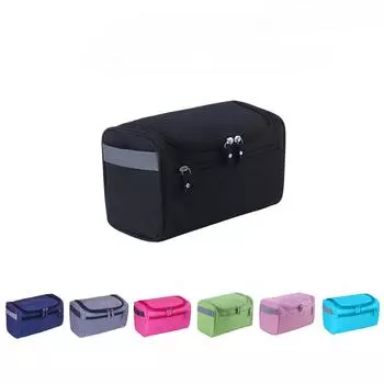 Мужская и женская водонепроницаемая косметичка на молнии, косметичка, косметичка, органайзер для макияжа, сумка для туалетных принадлежностей, наборы для хранения, дорожная сумка для мытья 25x13x14cm чёрный