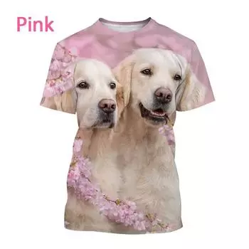 Мужская и женская забавная повседневная модная футболка с короткими рукавами и 3D принтом лабрадора, собака, животное L