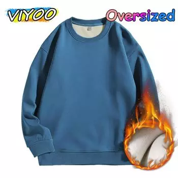 Мужская и женская зимняя одежда из 100% хлопка, свободные зимние вещи, плюс бархатный топ, блузка, футболки с длинным рукавом, пуловеры, толстовки для мужчин L белый