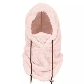 Мужская и женская зимняя теплая шапка, ветрозащитная, морозостойкая, теплая маска для лица, велосипедная шапка, утолщенная флисовая шапка One Size розовый