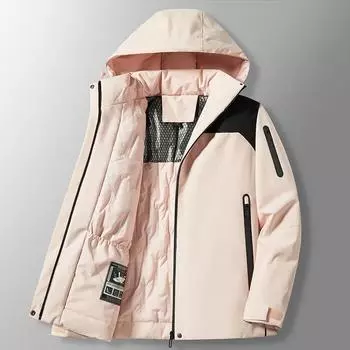 Мужская и женская зимняя утолщенная теплая хлопковая одежда, графеновая одежда с подогревом внутри, уличная одежда для скалолазания M белый