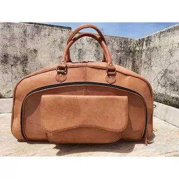 Мужская идеально изготовленная сумка из козьей кожи, дорожная винтажная спортивная сумка 24 in коричневый