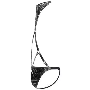 Мужская искусственная кожа, полая лакированная кожа, мужское сексуальное белье, мужской комплект-комбинезон. average code