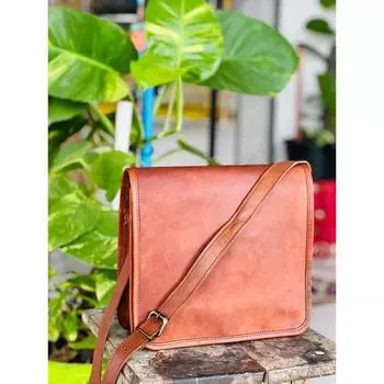 Мужская историческая винтажная сумка-мессенджер ручной работы из кожи для ноутбука 11 x 9 x 3 in коричневый