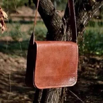 Мужская итальянская кожаная винтажная сумка-мессенджер для ноутбука ручной работы 9 x 7 x 3 in коричневый