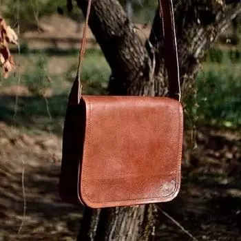 Мужская итальянская кожаная винтажная сумка-мессенджер для ноутбука ручной работы 10 x 13 x 4 in коричневый