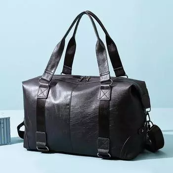 Мужская износостойкая сумка-мессенджер большой вместимости для путешествий и фитнеса чёрный