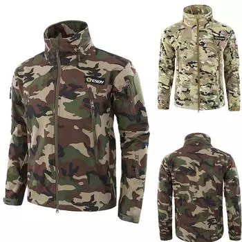 Мужская камуфляжная уличная куртка с капюшоном, спортивная форма, бархатный комбинезон M